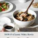 DOWAN 39 OZ Soup Bowls Set of 4 - Large Cereal Bowls, White Ceramic Big and Deep Ramen Bowls for Noodle, Pasta, Salad, Mixed Fruit - Dishwasher & Microwave Safe