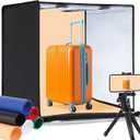 PULUZ Light Box 24x24in, Portable Photo Studio Light Box with 120 LED Lights 6 Color backdrops Professional Photography Lighting Tent Kit for Big Product Photography Lightbox