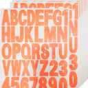 Starboling Letter Stickers,2 inch 8 Sheets Orange Alphabet Sticker,Self Adhesive Vinyl Letter Stickers Mailbox Numbers,for Arts Crafts Outdoor Sign Poster Mailbox Sign Doors Mailboxes Car Truck