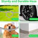 50ft Garden Hose, Heavy Duty Outdoor Water Hose with 10-Way Spray Nozzle, Leak-Proof Brass Connectors, Flexible 50 Foot Hose for Yard & Outdoor,Car Wash