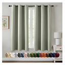 MIULEE Sage Green Blackout Curtains for Bedroom Living Room 63 Inches Long 2 Panels, Thermal Insulated Room Darkening Drapes Solid Grommet Top Noise Reducing Light Green Window Treatments 40x63 Inch