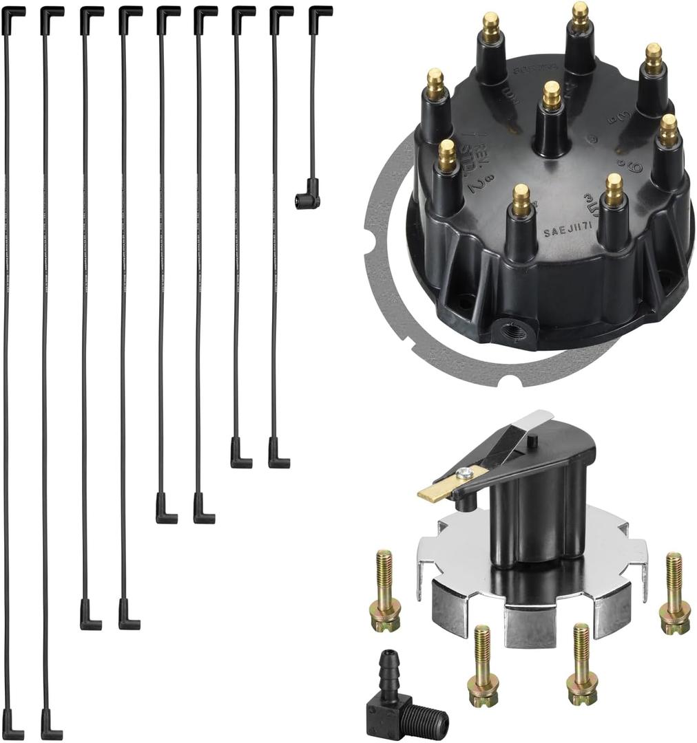Mercruiser Thunderbolt V8 DISTRIBUTOR CAP ROTOR SPARK PLUG WIRES KIT SET 5.0 5.7 7.4 8.2 350