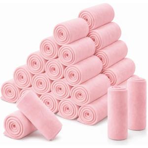 Newwiee 48 Pcs Fleece Throw Blankets Bulk 50'' x 60'' Oeko-tex Standard 100 Certified Spring Outdoor Wedding Guest Blankets Lightweight for Sleepover Donation Lap Pet Sofa Home (Rose Pink)