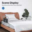 Dual Bed Side Hand Rail, Bed Assist Rail Adjustable Medical Hospital Assistive Devices Bed Rails for Elderly Adults, Fits Queen, Full & Twin Beds