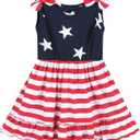 4th of July Dress Toddler Girls American Flag Casual Sundress Baby Patriotic Outfit 2T 3T