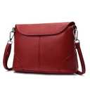 Genuine Leather Crossbody Bags for Women Medium Shoulder Purses Clutch Purses, Red