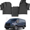 Floor Mats Custom for Ford Transit 2022-2025 2026 | (All Models w/Vinyl Floors) All Weather TPE Rubber 1st Row Anti-Slip Floor Liners for Ford Transit 150 250 Accessories- 1 PCS