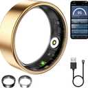 Smart Ring for Women & Men, Fitness Tracker with Heart Rate, Blood Oxygen, Sleep Monitoring, Long-Lasting Battery, IP68 Waterproof (Rose Gold, 7#)