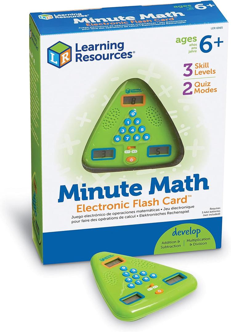 Learning Resources Minute Math Electronic Flash Card - Classroom Must Haves, Homeschool Supplies, Math Manipulatives, Multiplication Chart, Educational Toys for Toddlers, Back to School