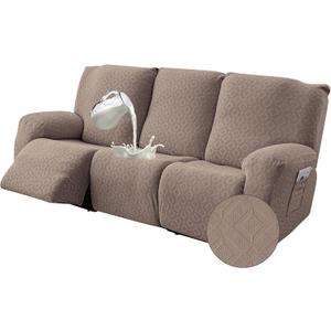 Gennia Waterproof Recliner Sofa Cover,Stretch Reclining Couch Covers with Pockets,Washable Lazy Boy Recliner Slipcovers,Leakproof Sofa Protector for Kids, Pets, Dog and Cat (3 Seat, Taupe)