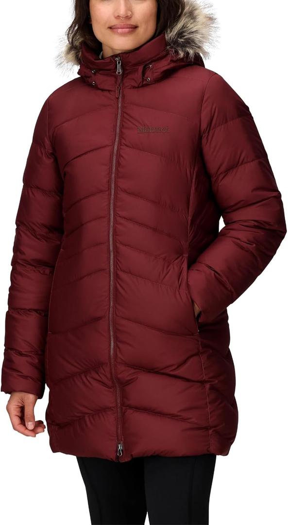 MARMOT Women's Montreal Mid-thigh Length Down Puffer Jacket (Acai Berry), XS