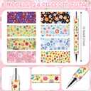 48 PCS Floral Pens Flower Ballpoint Pens Flower Notepads Set Back to School Gift Employee Gifts School Office Supplie, Wedding Favors, Floral Design, Bridal Shower Office Home Party Present Giving