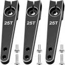 3Pack Vgoohobby 25T Servo Arm Horn Aluminum 25 Teeth Steering Arms Compatible with Futaba Hitec Savox Power HD Servo Motors Fit RC Crawler Car Airplane Plane Boat (1.5inch,Black)