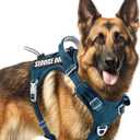 BARKBAY Service Dog Vest Tactical Dog Harness Medium Large Sized Dog Tags Personalized No Pull Adjustable Harness Reflective Working Training Easy Control Military Molle System(Legion Blue,XL)