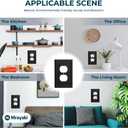 Wall Plate, Duplex Outlet Covers, Matte Black Light Switch Cover - Natural Bamboo Fiber Electrical Outlet Cover Plate Variety of 13 Styles Decorator/Duplex/Toggle/Combo (1 Gang Duplex 4 Pack)