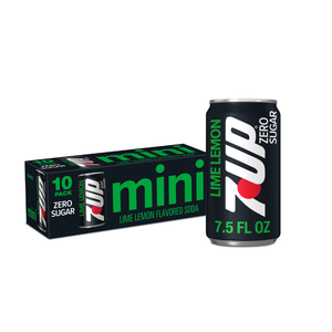 7UP Caffeine Free Zero Sugar Lime Lemon Soda Pop, 7.5 fl oz, 10 Pack Cans
, Best By 11/01/2026