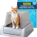 PetSafe ScoopFree Crystal Pro Legacy Automatic Self-Cleaning Cat Litter Box Enclosed Front-Entry Includes 1 Disposable Crystal Litter Tray Advanced Odor Control Gray (PAL00-16806)