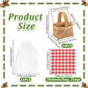 INTERWARM 24 Sets Mini Woven Picnic Baskets, Mini Flower Fruit Baskets with 40pcs Paper Tissue and 24Pcs Organza Gift Bags Tiny Chip Basket for Easter Weddings Party Favors Gift Decoration Crafts