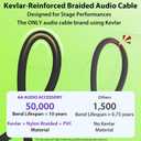 Right Angle Guitar Cable 3.3ft 2 Pack, Nylon Braided Anti-Kinking Kevlar-Reinforced, 20 AWG 99.99% OFC 1/4 Instrument Cable, AL & OFC Shielded Guitar Cord for Fender Electric Guitar
