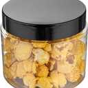 RW Base 16 Ounce Candy Jars, Durable Kitchen Storage Containers - Round, Airtight Seal, Clear Plastic Snack Jars With Black Plastic Lids, For Table Display, Or Candy Buffet - Restaurantware (16 oz)