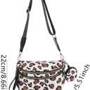 Checkered Crossbody Bags Purse Checkerboard Fanny Pack with Mini Headphone Wallet Cross Body Belt Bum Bag for Women (Coffee)