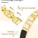 Newlibery Gold Slim Watch Bands for Women Compatible with Apple Watch 38mm 40mm 41mm 42mm (S10/11) Jewelry Dressy Bracelet Metal Strap Adjustable for iWatch Series 11/10/9/8/7/6/5/4/SE 3/2/1
