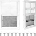 COLORPAPA 2 Pack Shed Windows, 16" x 16" Small Sliding Windows, Flush Mount Windows with Tempered Glass and Fiberglass Screen for Shed, Chicken Coop, Playhouse, Household, Garage, Barns (White)