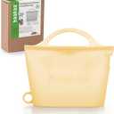 Haakaa On-The-Go Silicone Microwave Steam Sterilizer Bags for Travel, 40oz/1250ml Reusable Silicone Steaming Bags for Baby Bottles, Breast Pump, Accessories, Pacifiers, Teethers, Pineapple/1PC