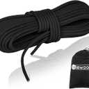 NewDoar Static Climbing Rope 10mm Accessory Cord Rope,for Arborist Tree, Mountaineering, Sailboat Rope,Dock Lines,Hauling Dragginge (Black 10mm,20FT)
