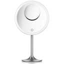 Miusco Makeup Mirror 9" Vanity Mirror with Lights, 5X & 10X Magnification - Front/Back Magnetic Design, Rechargeable & Cordless, Touch Dimming, 90 Adjustable Angle, Metal Frame, Includes USB Cable