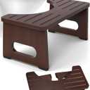 Yose Toilet Stool Foldable, 7 Inch Poop Stool for Bathroom, Toilet Stool Squat Adult, Thickened Bamboo Potty Stool with 400lb Support & Non-Slip Pads, for Better Bowel Health