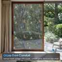 2 x One Way Privacy Window Film for Home, 99% Heat UV Blocking Window Tint, Birds & Leaves Decorative Static Cling Film, Professional Squeegee for Bubble-Free Install, No Residue, 17.5"W x 78.7"H