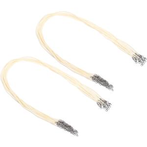 PATIKIL 24" Necklace Cord, 20 Pcs Waxed Bracelet String 2mm Thickness Necklace Ropes Bulk with Clasp for Pendants Bracelets Jewelry Making DIY Craft, Beige