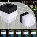 Hicarer 12 Pack Solar Fence Post Cap Lights 2in x 2in Solar Post Cap Fence Lights for Garden, Gazebos, Street Wall (White)