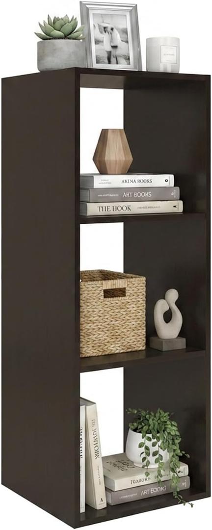 Wooden 3 Cube Shelf Storage Organizer, 11x11, Chocolate, 3-cube 11in