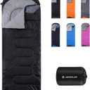 Sleeping Bags for Adults Backpacking Lightweight Waterproof- Cold Weather Sleeping Bag for Girls Boys Mens for Warm Camping Hiking Outdoor Travel Hunting with Compression BagsBlack