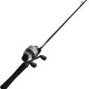 Zebco 33 Spincast Reel and Fishing Rod Combo, 6-Foot 2-Piece Fiberglass Rod with EVA Handle, Quickset Anti-Reverse Fishing Reel with Bite Alert, Silver/Black