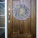 Lavender Wreath,11" Artificial Spring Wreaths for Front Door,Purple Flower Wreath with Green Leaves Farmhouse Wreath, for Home Wall Window Porch Garden Decor
