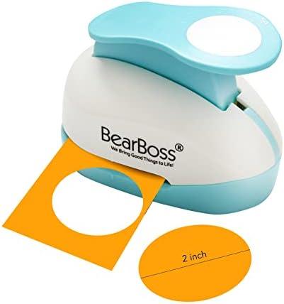 BearBoss 2 Inch Circle Punch, Hole Punch Shapes, Paper Punch Set for Scrapbooking Festival Paper Greeting Card DIY Albums Photos (Classic White) BearBoss 2 Inch Circle Punch, Hole Punch Shapes, Paper Punch Set for Scrapbooking Festival Paper Greeting Card DIY Albums Photos (Classic White)
