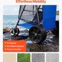 VEVOR Beach Cart, 165LBS Load Capacity, Portable Folding Beach Wagon Dolly with 10" Solid Wheel for Sand, Insulated Cooler Bag, Large Mesh Bag&Umbrella Holder for Outdoor Camping Fishing