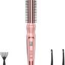 Heated Round Brush Curling Brush,Volumizing Thermal Brush 1 Inch Ceramic Tourmaline Heated Hot Ionic Iron, Curling Wand Hair Styler Tool (Pink, 1 inch)
