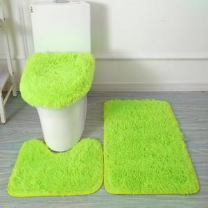 Eanpet Green Bathroom Rugs Sets 3Piece Bath Mat Solid Bath Rug Floor Mats Washable Shower Rug with U-Shaped Contour Rug Toilet Lid Cover Green