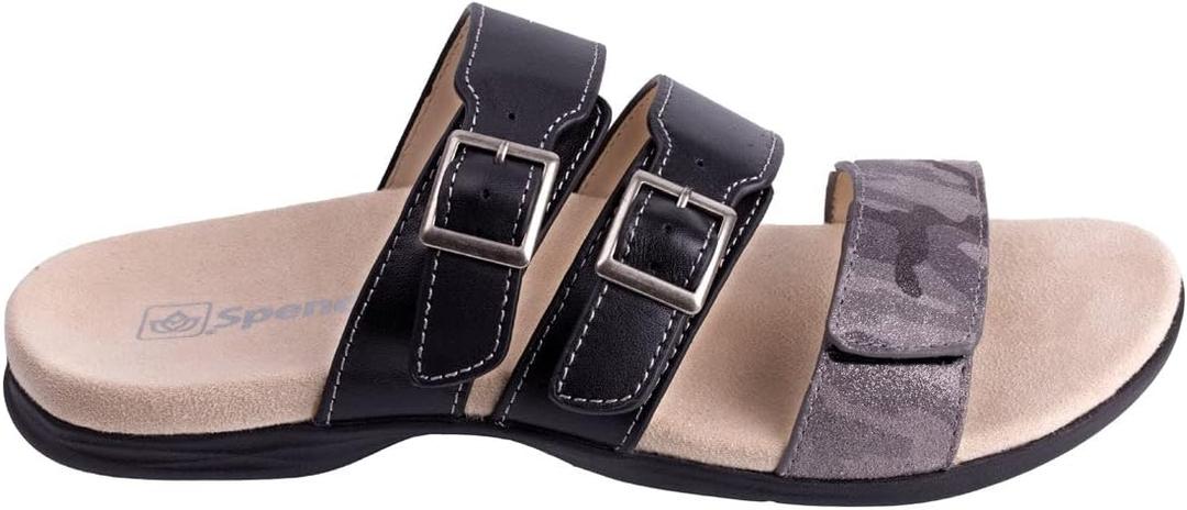 REVITALIGN Women's Stylish Slide Sandal (8, Black/Camo)