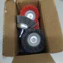 FPPO 6Pcs 3 Inch Assorted Cup Brushes Abrasive Wire Nylon Cup Brush for Drill,Grit 80 120 320 with 1/4" Shank (6)