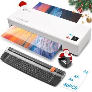 Laminator Machine with 40 Laminating Sheets, A4 Laminator Thermal and Cold with Paper Trimmer & Corner Rounder, 9-Inch Laminating Machine for Home School Office