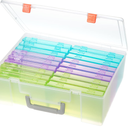 Photo Storage Box 4x6, 18 Inner Extra Large Organizer AcidFree Photo Keeper Storage Case, Plastic Craft Storage Box for Stickers Stamps Seeds (Clear, 18 Boxes)