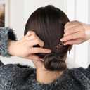 FANDAMEI 50PC Spiral Hair Pins Set, Spin Pins Spiral Bobby Pins for Girls, Women and Kids, NonScratch Round Clip & Bun Twist, Stylish Bun Bobby Pins, Premium Spin Pins for Hair, Brown