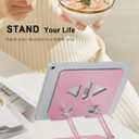 Aoviho Tablet Stand Holder for Desk, Adjustable Desktop Tablet Holder, Foldable Aluminum Tablet Mount for iPad pro 12.9, iPad Air Mini, Samsung Galaxy Tabs Z Fold Kindle Fire,4-12 inch, Rose Gold