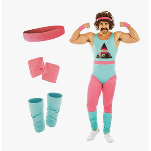 fun shack 80s Exercise Costumes For Men, 80s Workout Costumes, Retro Fitness Outfits For Men, 80s Gym Attire M
