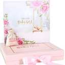 Luxury Baby Girl Memory Book Set  Keepsake Journal & Milestone Album from Pregnancy to Age 5 with Premium Gift Box, Storage Pouch & Keepsake Envelope  Baby Shower & Newborn Gift (Pink)